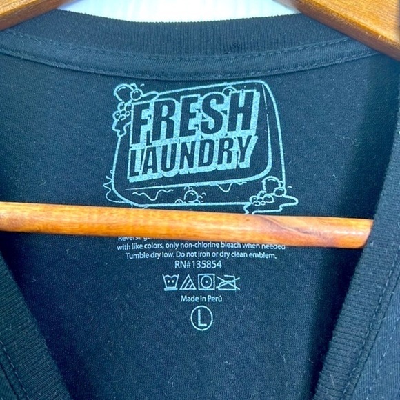 Fresh Laundry - Don’t Kill My Vibe Smiley Grim Reaper Black Short Sleeve T Large - Picture 11 of 12